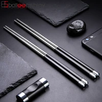 balleenshiny stainless steel long chopsticks anti slip kitchen tableware for rice sushi beef exquisite hotel restaurant tools