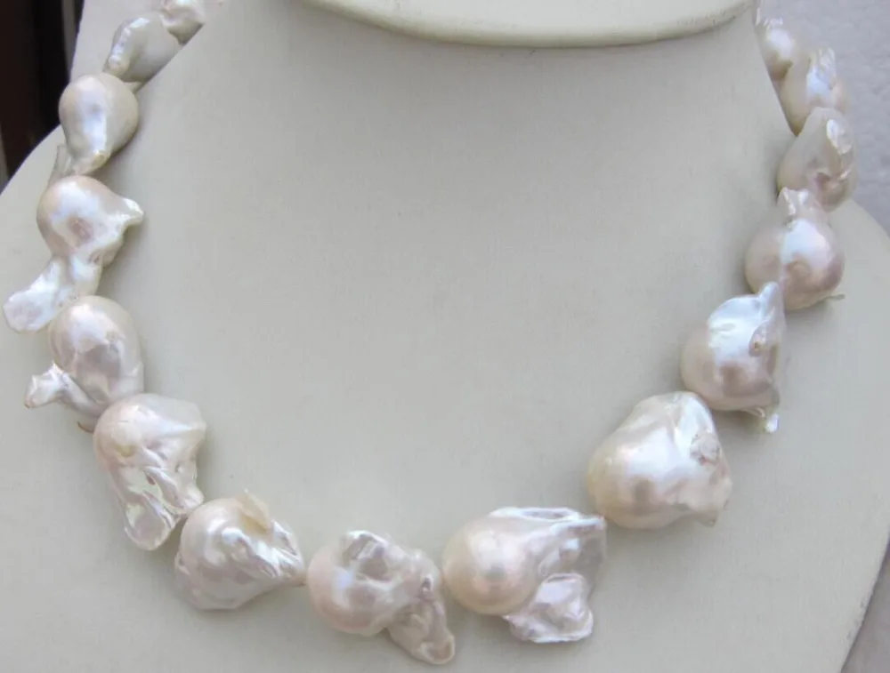 Ожерелье с жемчугом в стиле барокко 18 дюймов 16 24 мм|earrings set|pearl earring necklace setearring set |