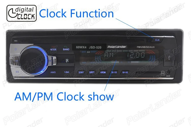 Polarlander автомобильная стереосистема радио 1din Авто Радио Bluetooth FM Aux Вход приемник автомобильное радио, sd, usb 12 В в-тире MP3 мультимедийный плеер