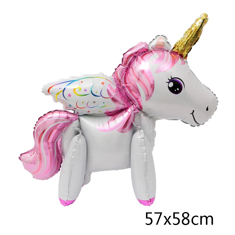 1pc 1 шт 3D DIY CuteRainbow фольгированные шары розовый синий фиолетовый стоячие шары Свадебные украшения для дня рождения Детские игрушки - Цвет: 1pc
