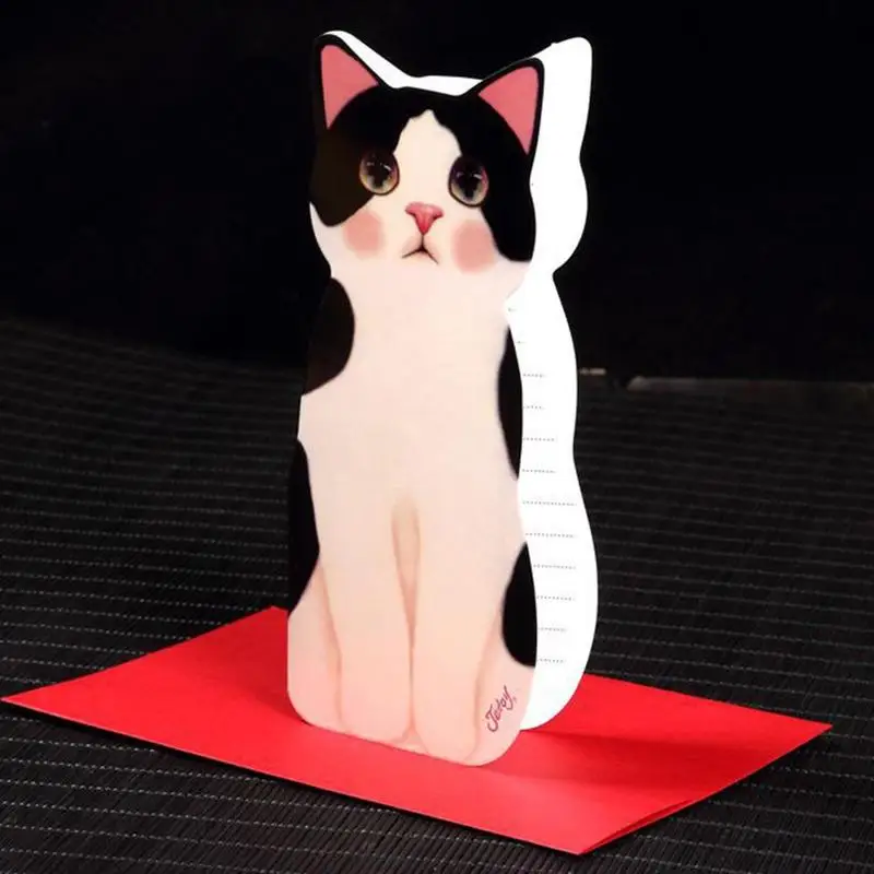 1 шт. Kawaii Cat складная открытка ко дню рождения рождественские открытки конверт письма Бумага канцелярский подарок