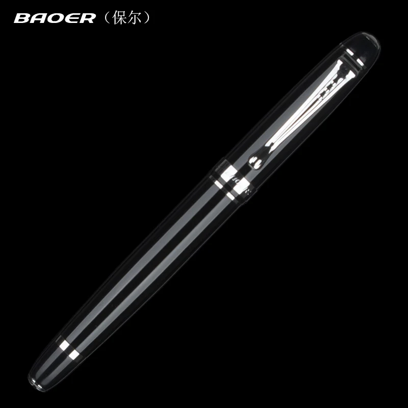 Baoer 302 Металлическая черная роликовая шариковая ручка бизнес руководителя