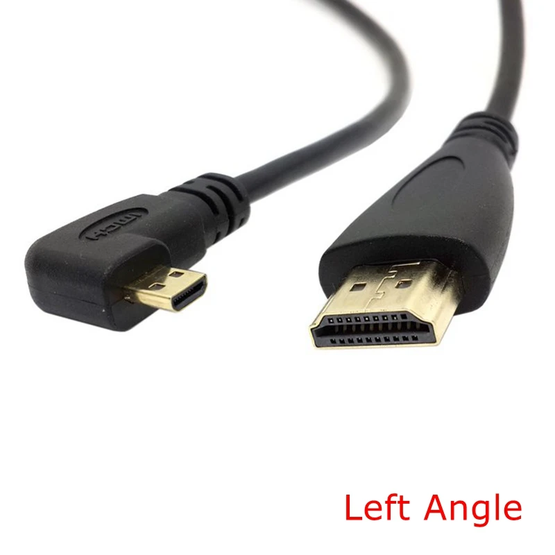 50 см правый и левый вверх вниз Угловой 90 градусов микро HDMI к Мужской HDTV кабель 0 5 м