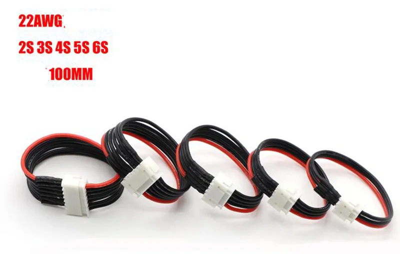 10 шт. кабель удлинитель для зарядки 100 мм 22AWG 2S/3S/4S/5S/6S|Детали и аксессуары| |