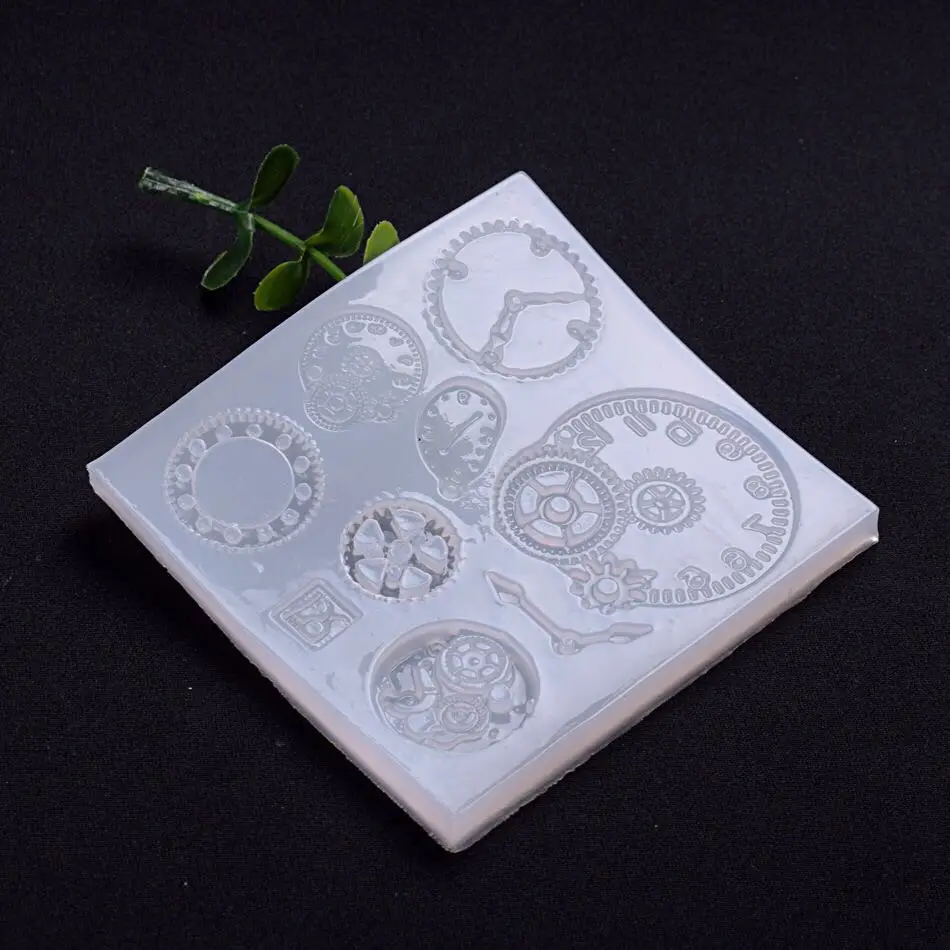 3D квадратные часы настольная Шестерня УФ силиконовая смола прессформа