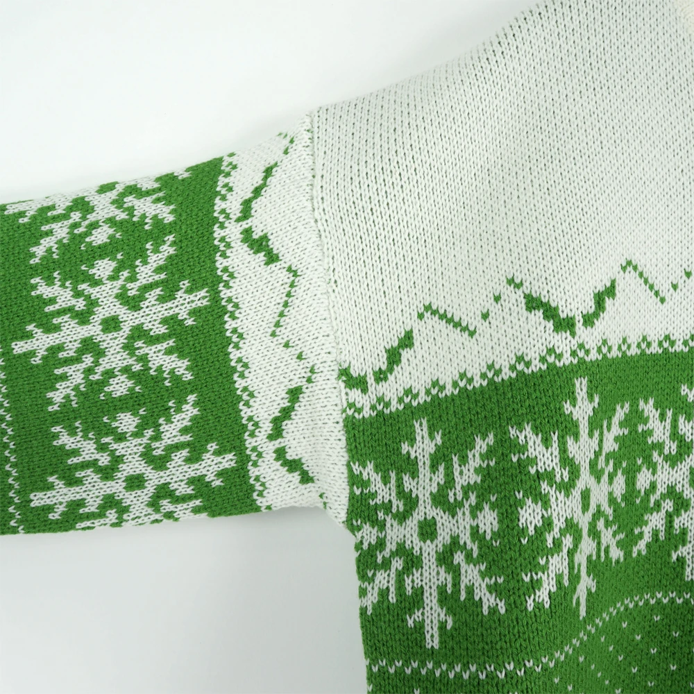 Женский винтажный свитер с принтом снежинки вязаный джемпер длинным рукавом