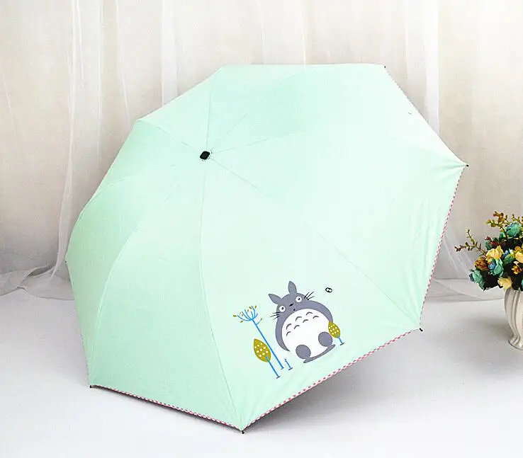 Креативный Зонт Totoro солнце и дождь рекламный мультяшный с котом 3 складных зонта