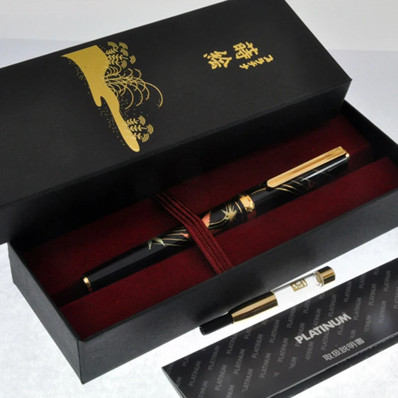 Японская Platinum Maki-e Kanazawa craftworks перьевая ручка золотого цвета 18 К | Канцтовары для