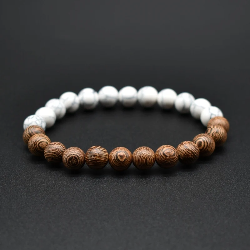 Браслет из деревянных бусин 8 мм|Плетеные браслеты| |