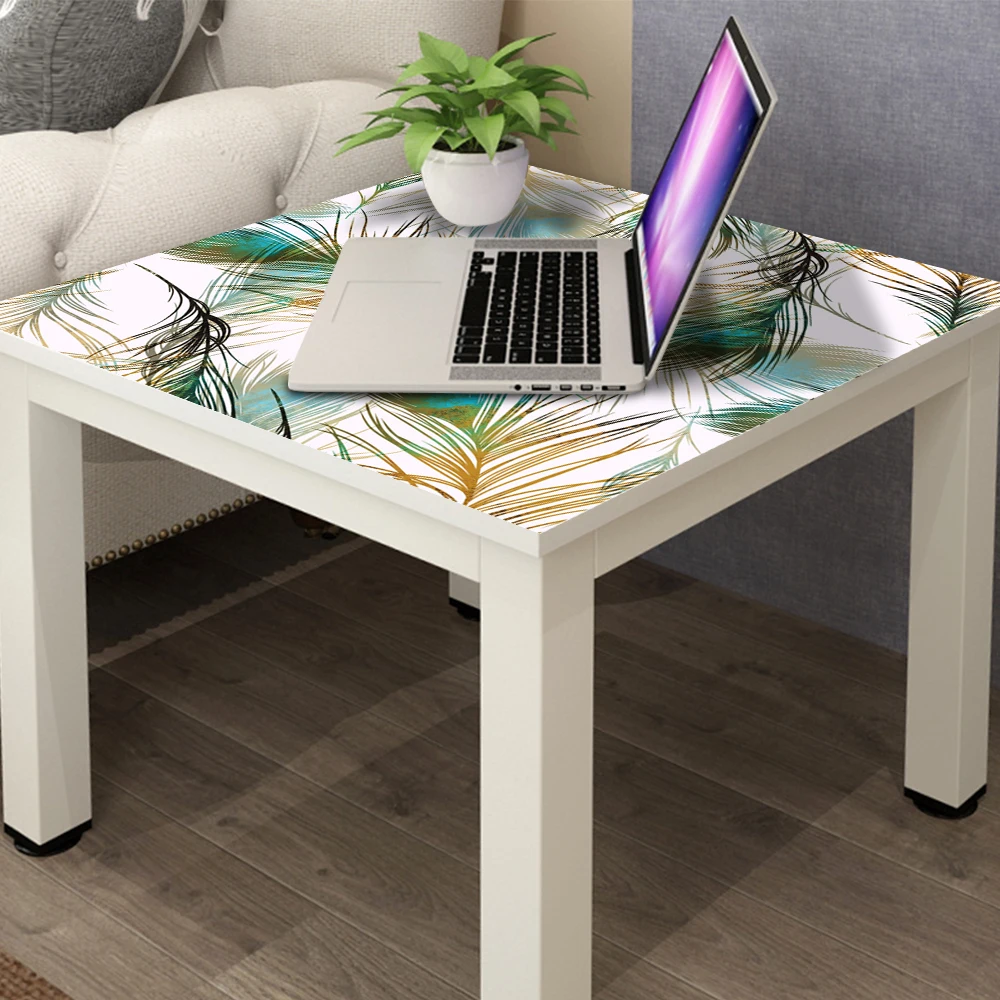 Peacock Tropica Table Decal Self Adhesive PVC Wallpaper For Furniture Renovation Peel and Stick Art Home Decor Sticker Oilproof | Дом и сад