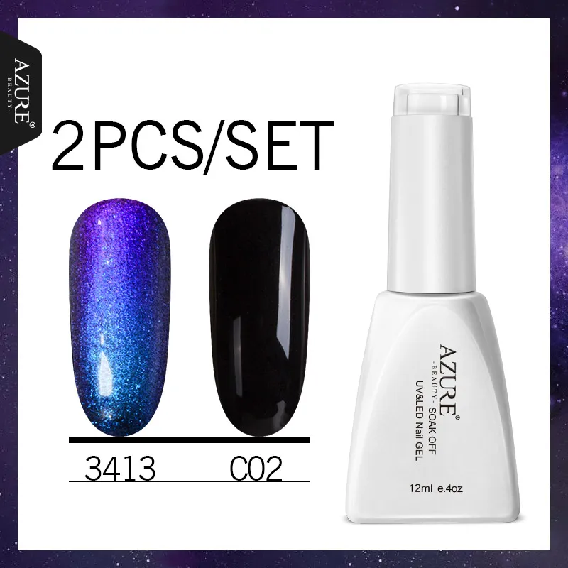 2pcs a lot(7) Лазурный, красивый, хамелеон, Phantom, гель для ногтей, нужен черный цвет для основы, Гель-лак для ногтей, лак, замачиваемый, УФ-гель, искусство, 12 мл, сияющий цвет - Цвет: 2pcs a lot(7)