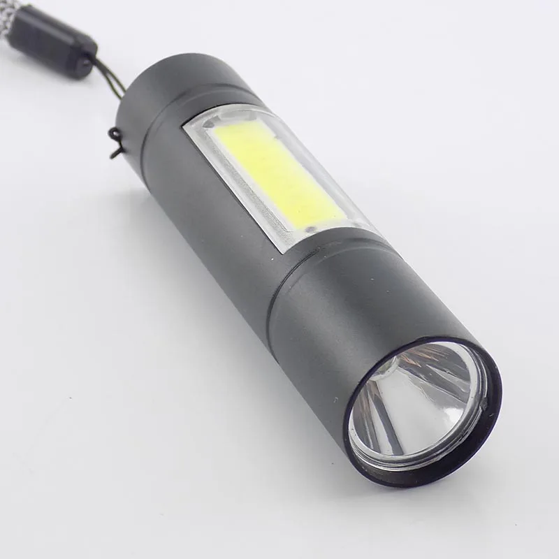Портативный мини-cob LED Перезаряжаемый usb-фонарик Q5 Torch Light лампа встроенный 14500 фонарь на батарее вспышки света с USB кабель