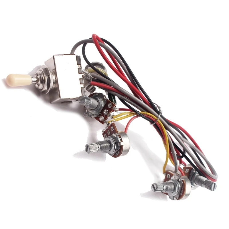 1 комплект жгут проводов 3 ходовой переключатель 2V2T 500K Pots & Jack Les Paul LP Guitar Aug24