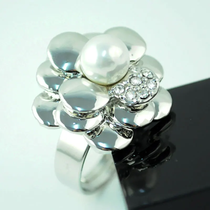 Женское кольцо с искусственным жемчугом AOLOSHOW обручальное милое покрытием из