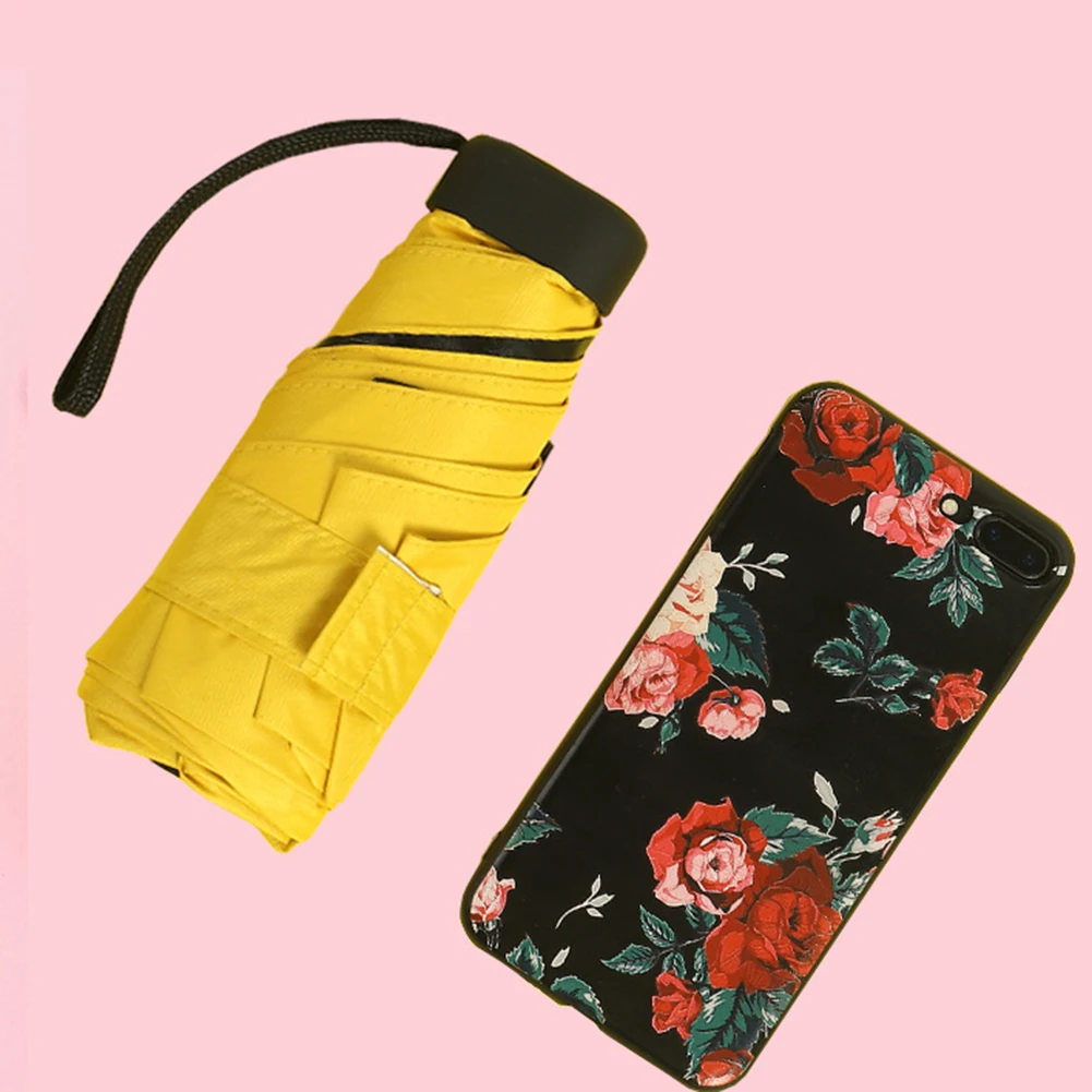 Зонт для защиты от солнца складной карманный ультралегкий мини зонт 5 раз защита