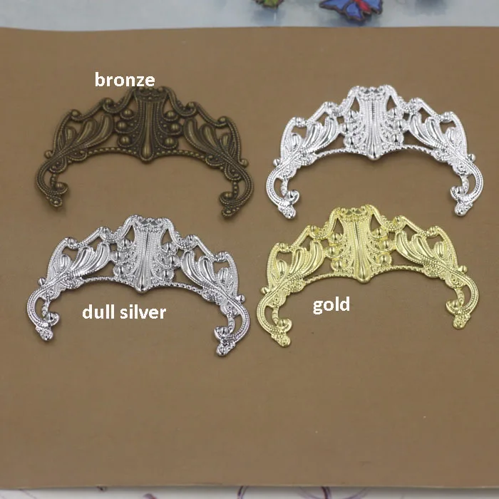 

50pcs/lot 34*48mm Copper Flowers Slice Filigree Wraps Connectors Charm DIYmetal copper Jewelry findings Accessories Making