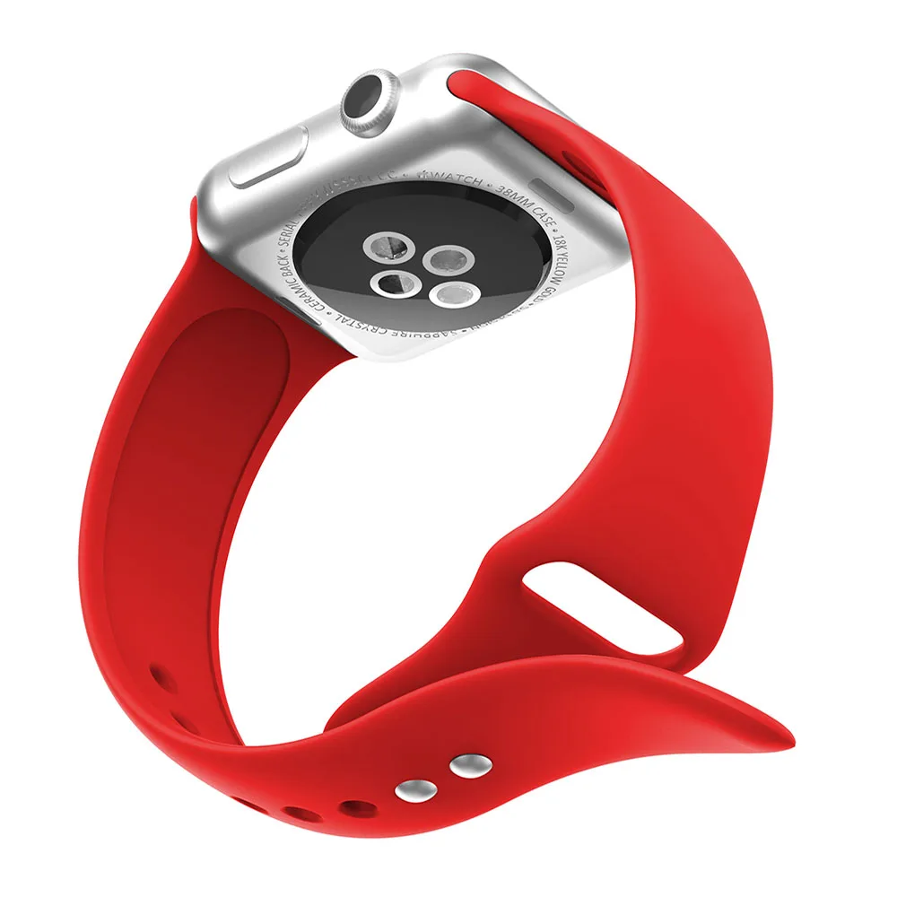 Спортивный ремешок для Apple Watch 38 мм 40 42 44 с двойной пряжкой резиновый силиконовый
