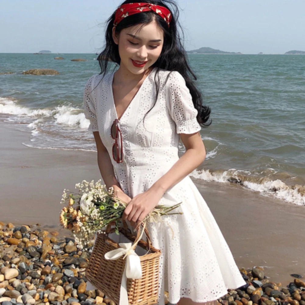 Сказочное модное женское платье повседневное короткий рукав Высокая талия