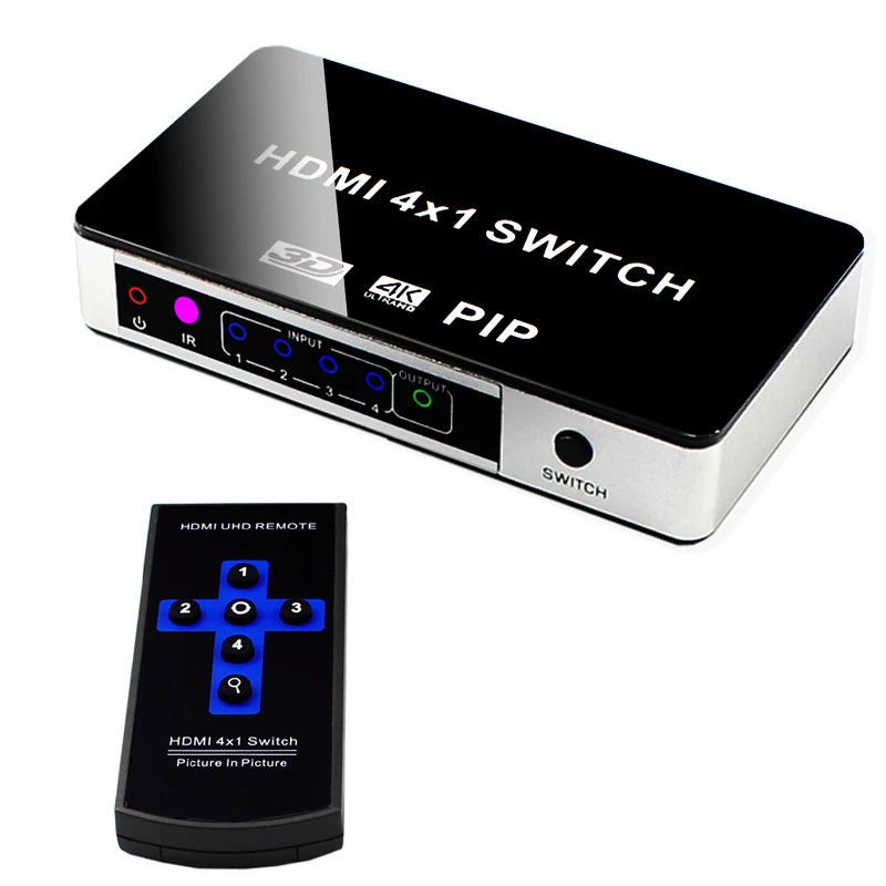 Переключатель HDMI 4K с функцией PIP 4 в 1 изображением на картинке В 3D 1080P | Электроника