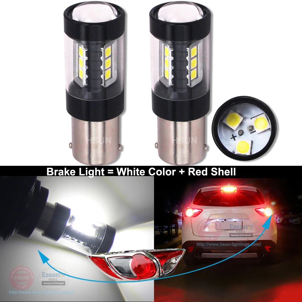 

2 шт., S25 P21/5W 1157 BAY15D BAZ15D 3030 12SMD Автомобильные стоп-сигналы, задние фонари, Автомобильные светодиодные лампы, светильник, желтый, белый цвет