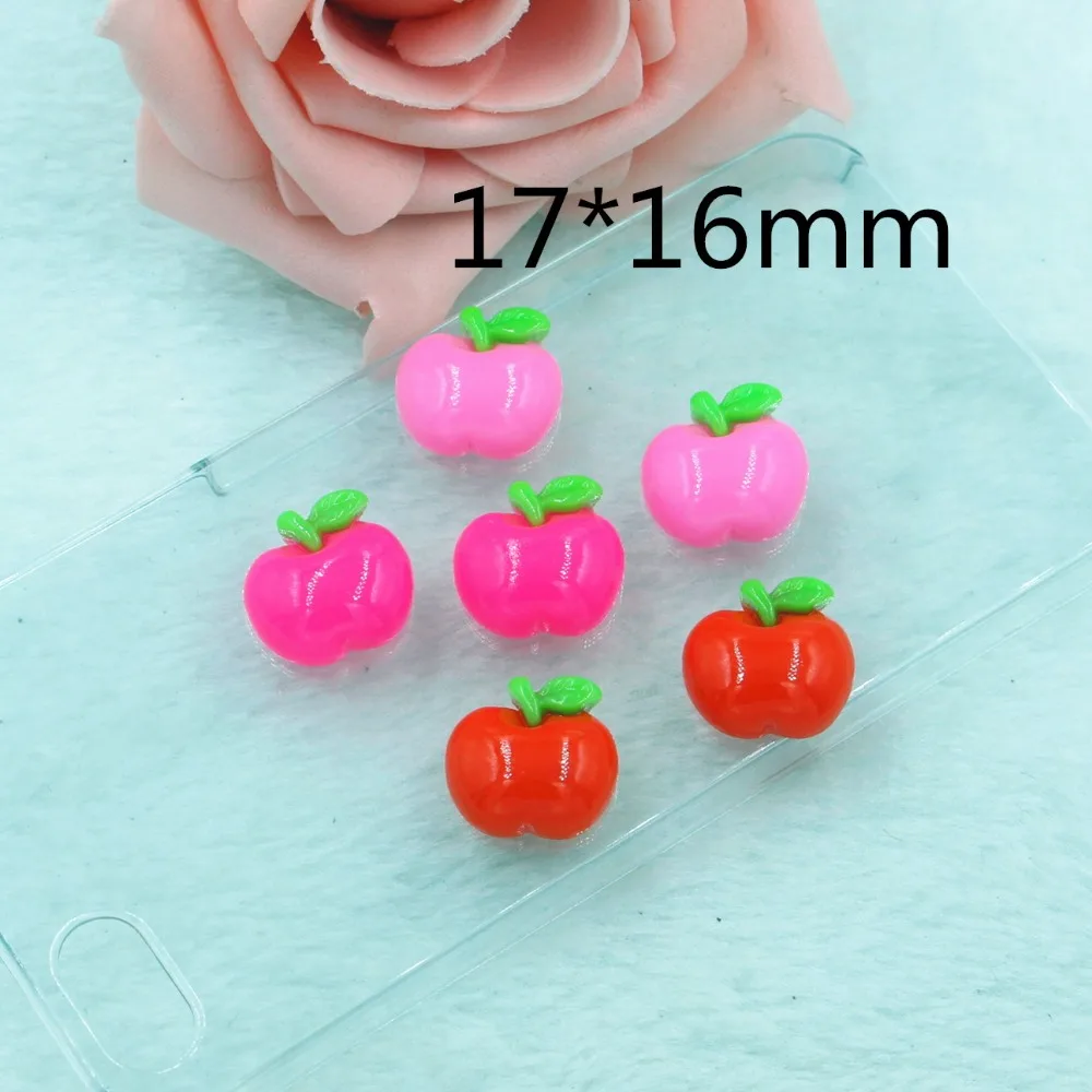 

50pcs/lot flat back resin apple mix colors DIY resin cabochons accessories
