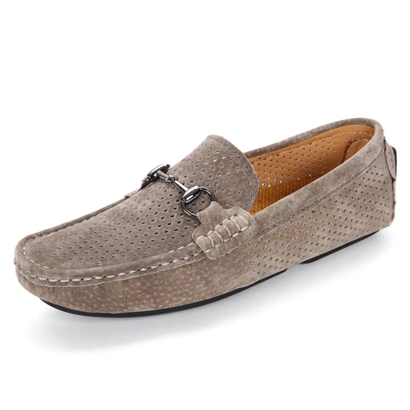 Wandai-8811-Khaki Мужская обувь Лоферы летние мягкие мужские мокасины; мужские лоферы; дышащая обувь из натуральной кожи Для мужчин Туфли без каблуков; Gommino; обувь для вождения бежевый - Цвет: Wandai-8811-Khaki
