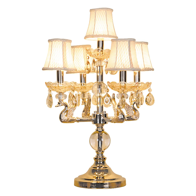 

European luxury living room crystal lamp warm bedroom bedside creative study villa atmospheric model room lamp