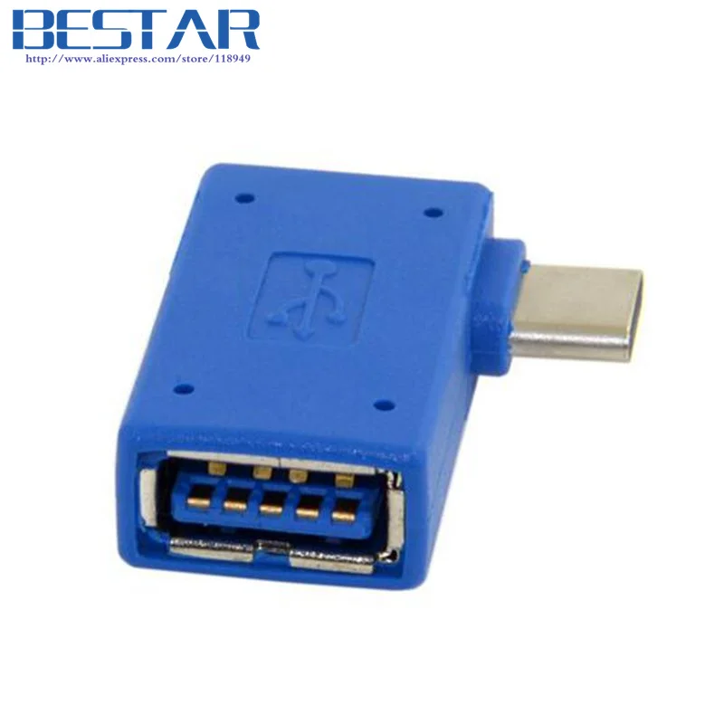 Прямоугольный 90 градусов USB 3 1 type c C Type папа к 0 A Женский OTG адаптер Коннектор