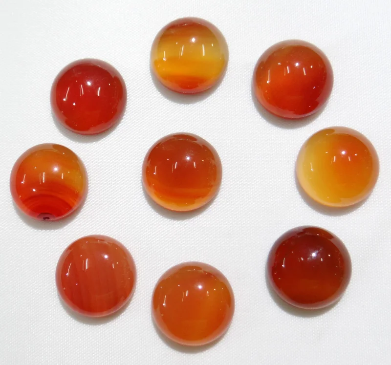 

Wholesale 30pcs/12mm Natural Stone agates Half Round Flat Back Cabochons Smooth beads For DIY Jewelry making Accessories
