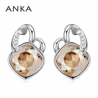 anka rhinestone charm stud earrings gifts girl trendy fashion cute jewelry brand designer crystals from austria 123581