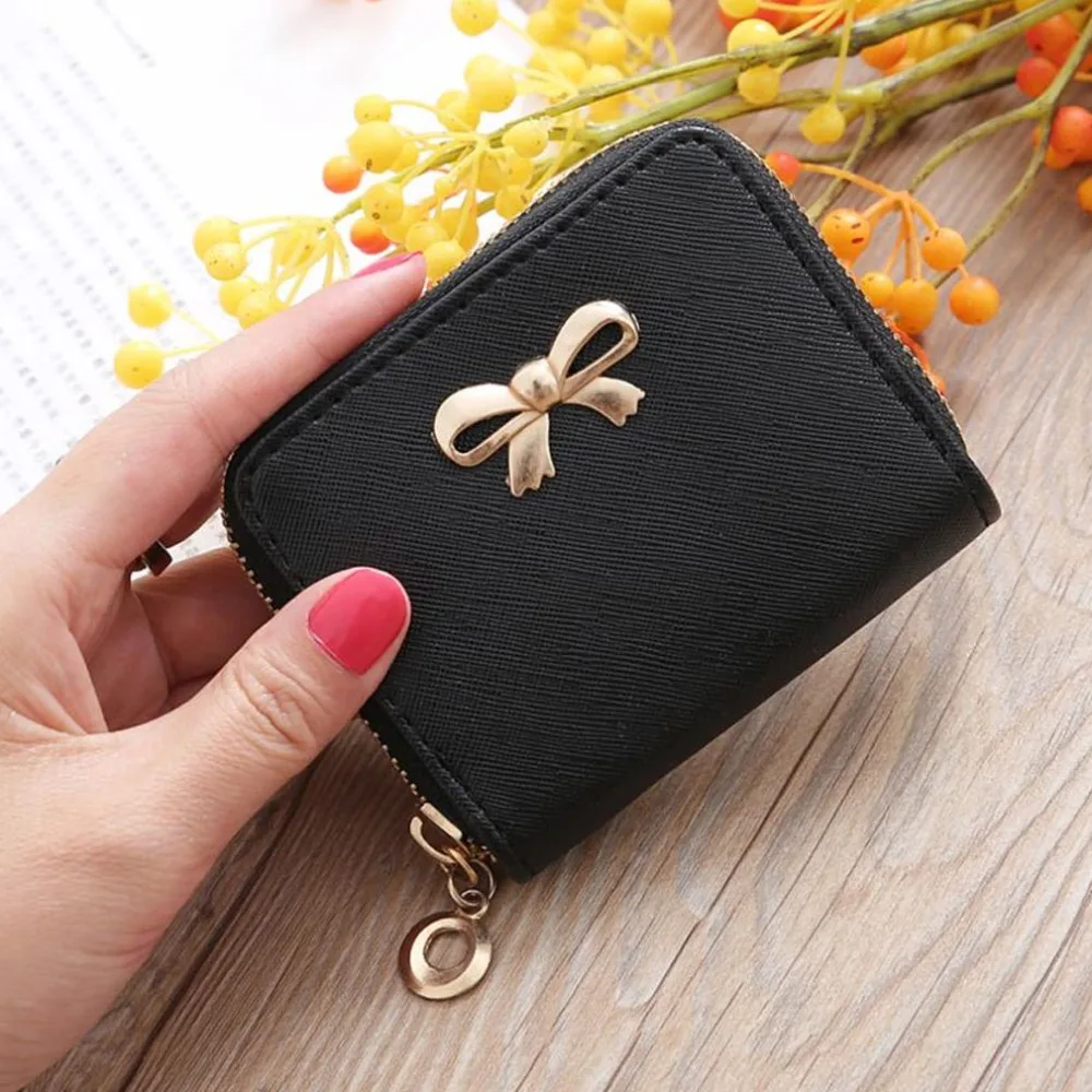Женский кошелек на молнии из искусственной кожи с бантом модный принцессы