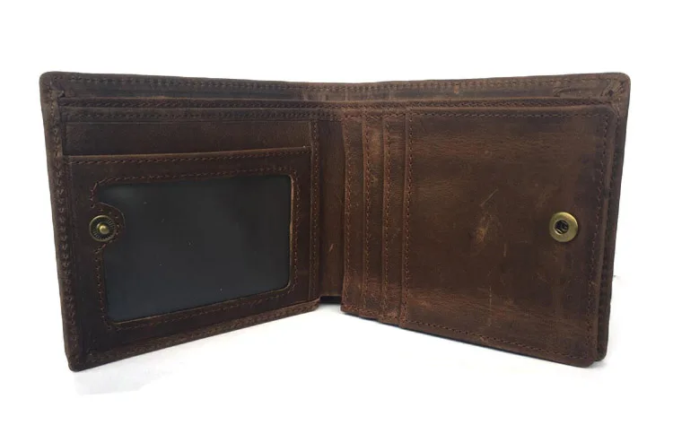 Кошелек MS винтажный из натуральной кожи для мужчин с карманом на молнии TW1661 |