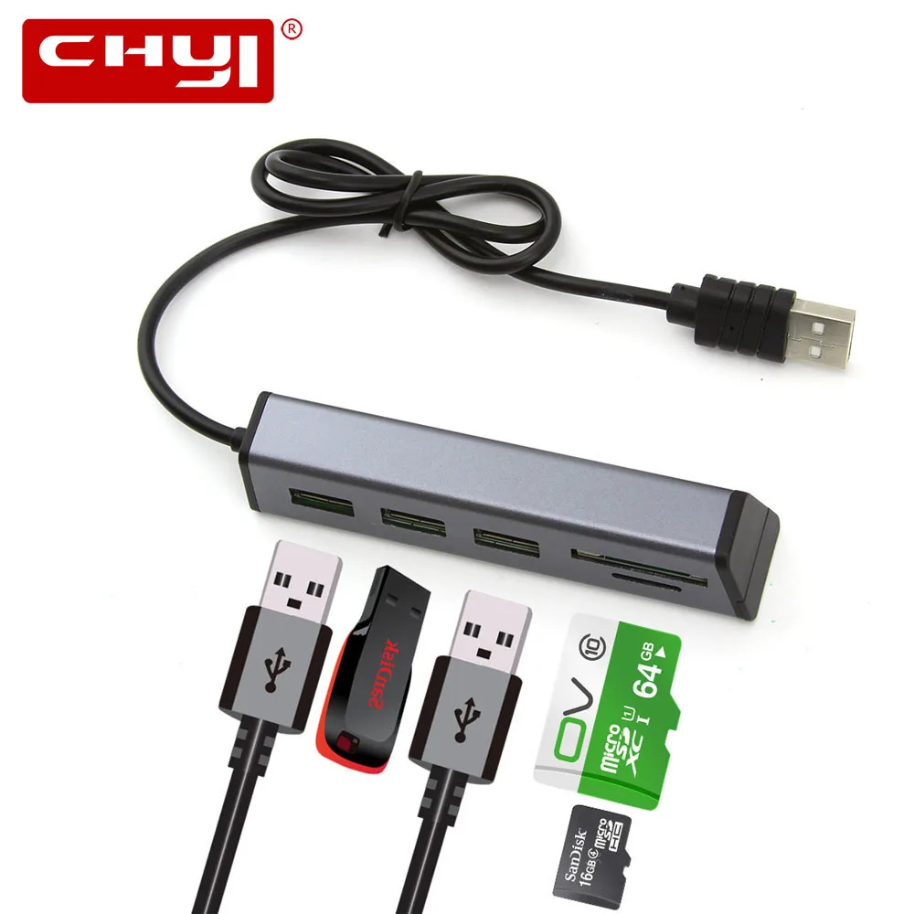 5 в 1 адаптер расширитель USB 2 0 для Micro SD/CF карт|USB-хабы| |