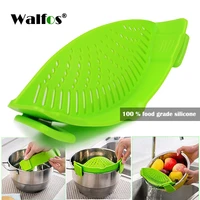 walfos food grade silicone pot pan bowl funnel strainer kitchen rice washing colanders kitchen accessories gadgets kitchen tools