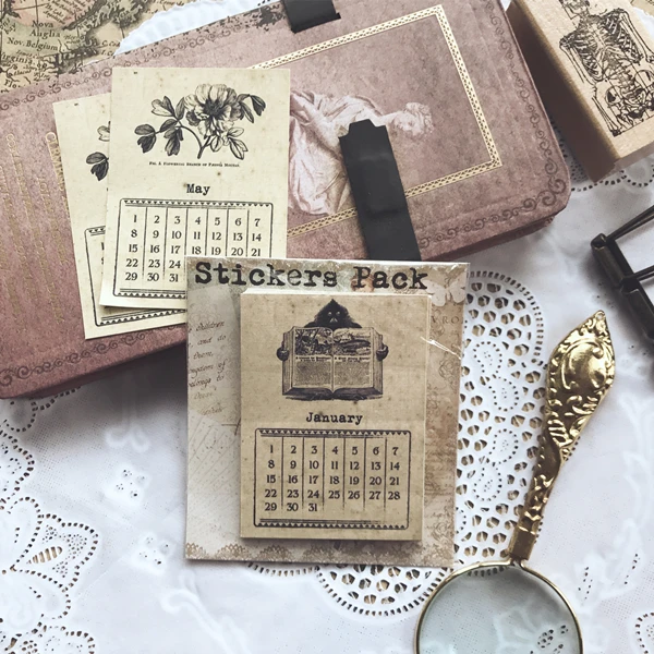 24 шт. 12 го календаря DIY винтажная бумага для скрапбукинга альбом Happy planner ручная