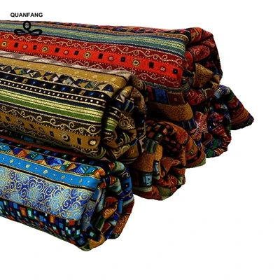 1 lot 45cmx45cm QUANFANG хлопковая льняная ткань с принтом для лоскутного шитья, шитья, поделок, дивана, скатерти, мебель в африканском стиле 50x145 см 45x45 см - Цвет: 1 lot 45cmx45cm