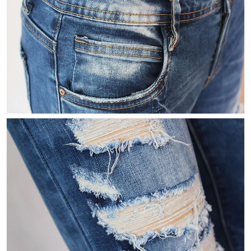 2017 Бойфренд Джинсы Женщин Карандаш Брюки Дамы Повседневные Стретч Узкие Женские