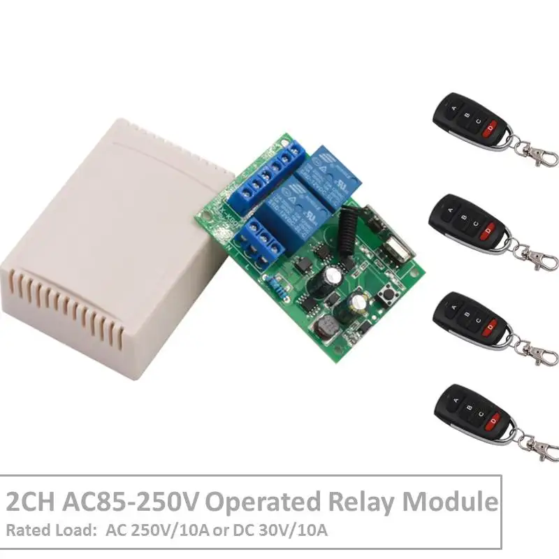 2 канальный беспроводной Радиочастотный пульт дистанционного управления 433 МГц