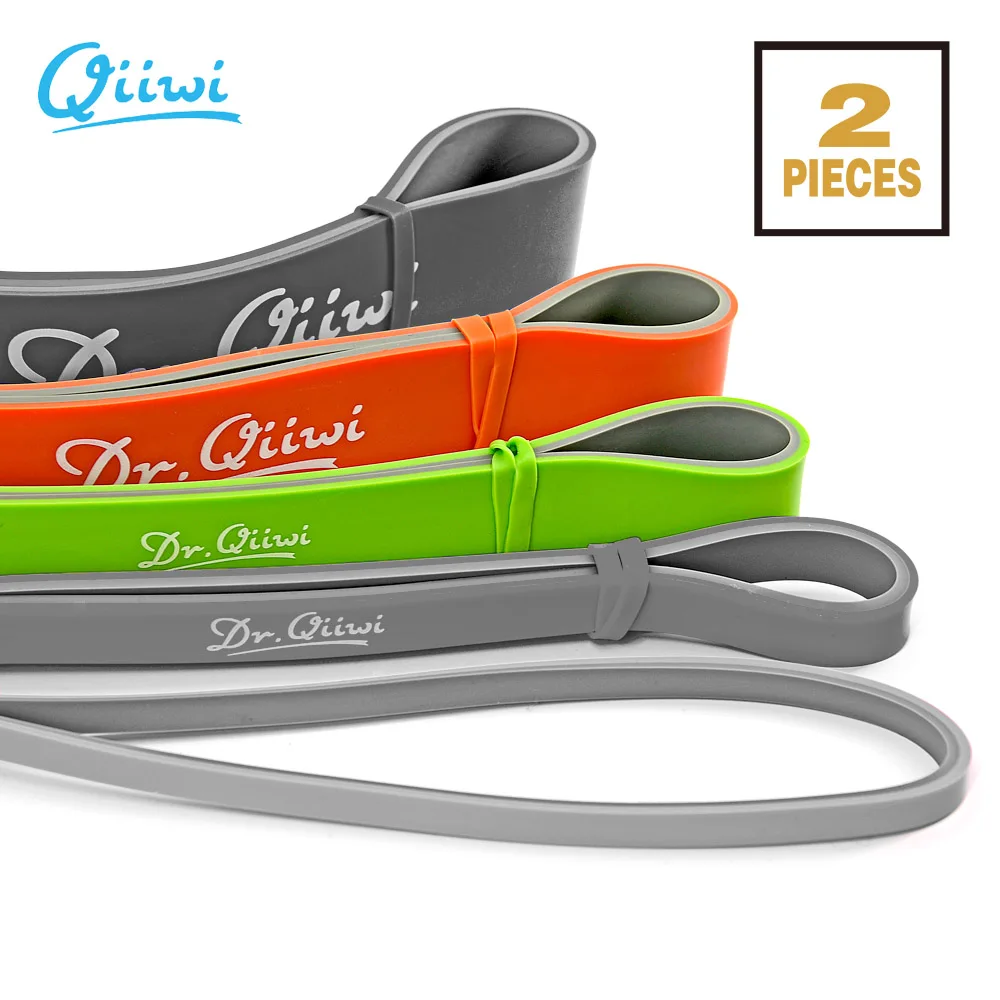 Orange-Green Dr. Qiiwi 210 см, набор резиновых эластичных резинок для йоги, упражнений, лент, петля для тренировок, фитнес, оборудование для резинки, растягивания тела - Цвет: Orange-Green