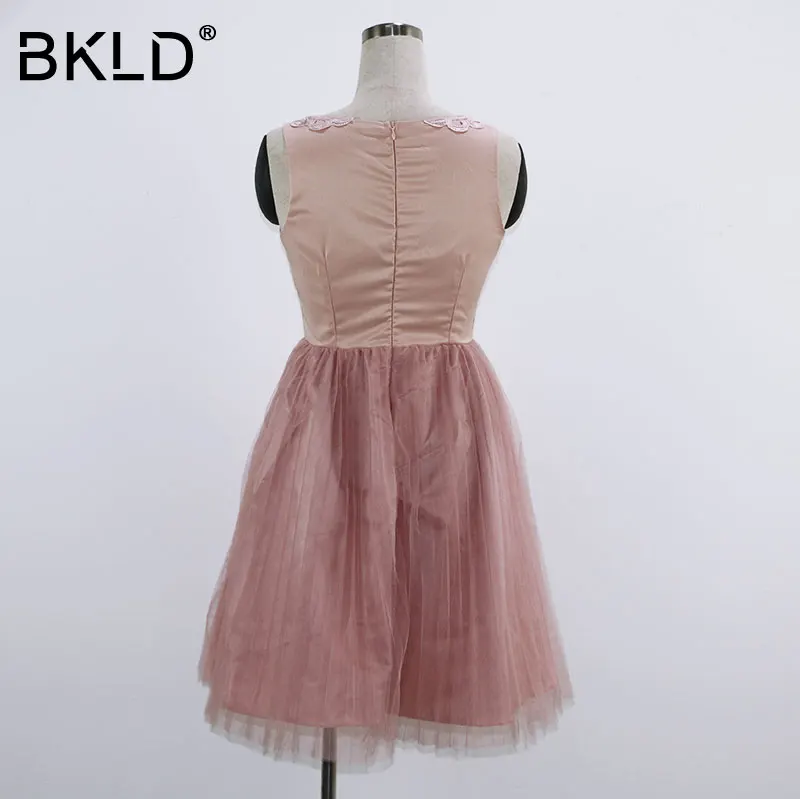 BKLD 2018 элегантное кружевное платье с аппликацией женское без рукавов V-образным