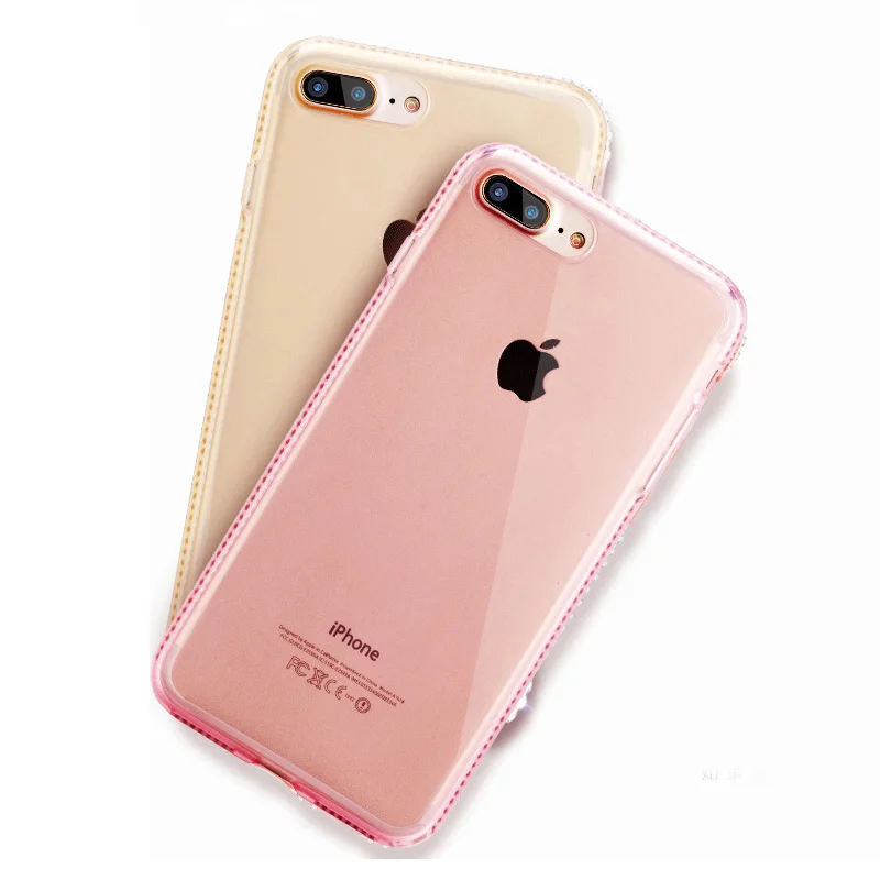 Прозрачный чехол SIXEVE со стразами для iPhone 6 s 6Plus X 7 8 Plus 7Plus Мягкая силиконовая