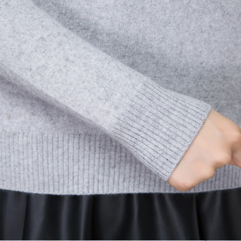 2017 High Quality New winter Women high collar Cashmere Sweater Pure color short paragraph Wool Knitted Pullover sweater | Женская