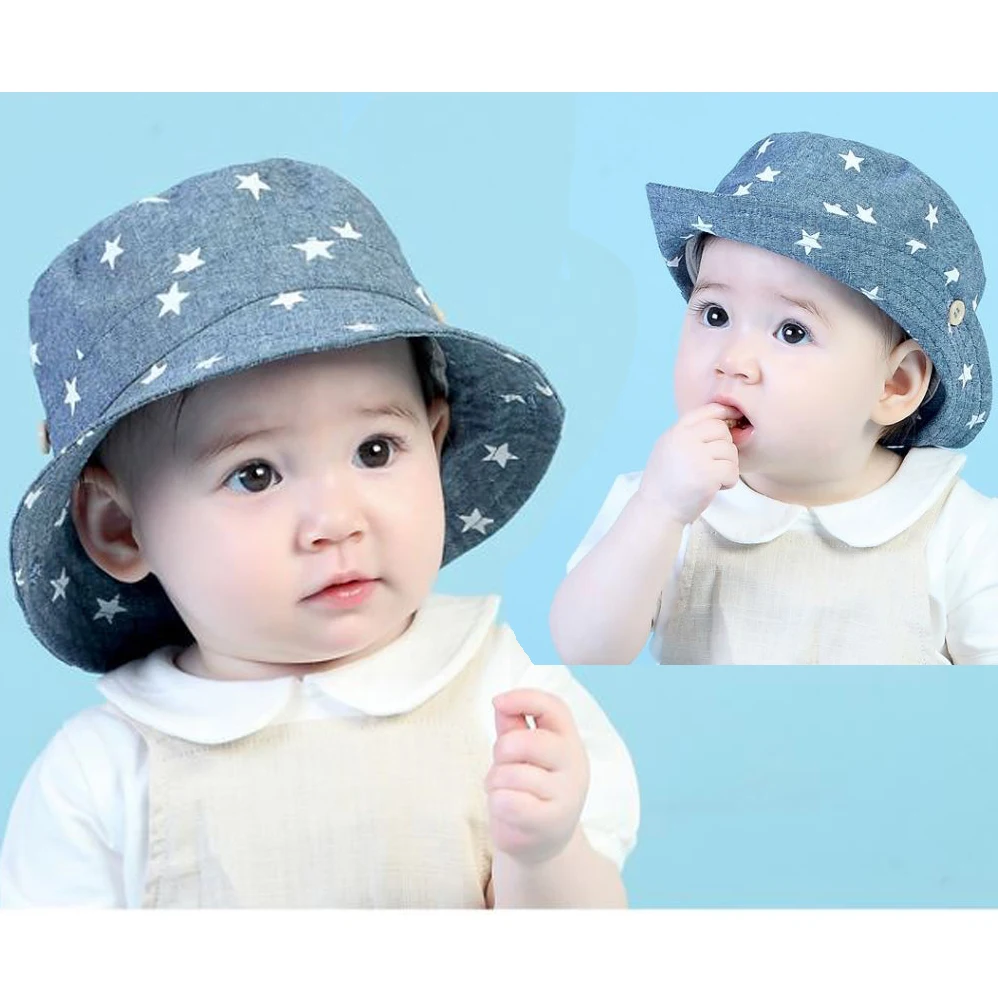 Baby Soft Denim hat 2020 Fashion Cotton Summer Sun Hat Infant Boys Girls Bucket Star cowboy Tractor Caps | Детская одежда и обувь