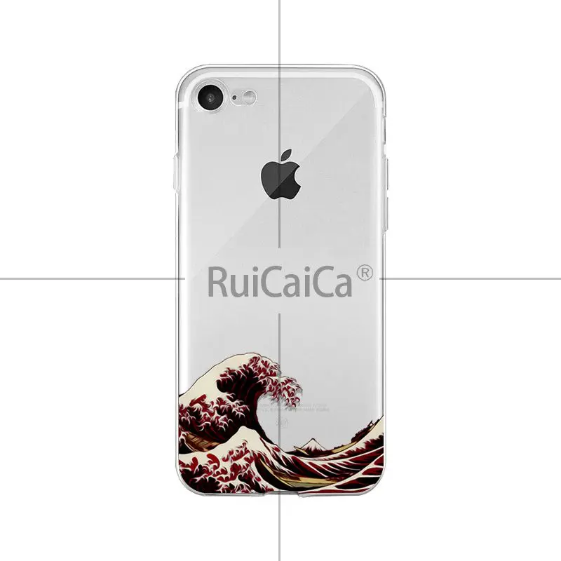 Ruicaica японский art wave прозрачный мягкий чехол для телефона iPhone X XS MAX 6 6 S 7 7 plus 8 8 Plus 5 5S XR
