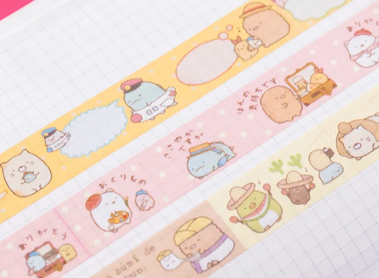 3 шт./упак. Сумико гураши декоративные из рисовой бумаги ленты DIY Скрапбукинг Маскировочная лента школьные офисные поставки