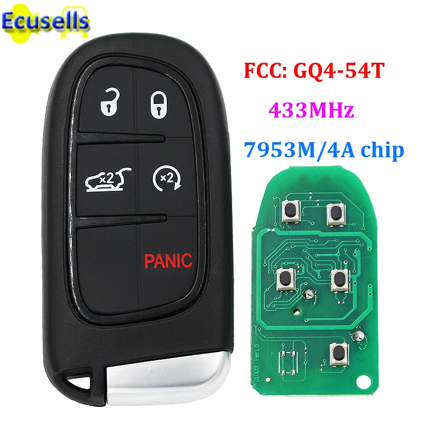 5 кнопочный флуоресцентный чип 433 МГц 7953 м 4A для Jeep Cherokee Dodge RAM 1500 2500 3500 FCC: ключ|Ключ