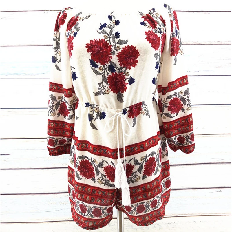 Сексуальная Slash шеи Элегантный комбинезон Для женщин Пляжные шорты комбинезоны