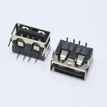 10 шт. DIP USB тип A гнездовой разъем 90 градусов 4 контактный AF 0