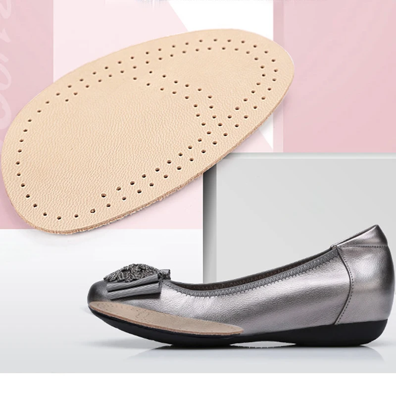 2 pair/lot High Heels Leather Forefoot Antiskid Foot Pad Sole Half Yard Anti-pain Pad Cushion Thickening Female Invisible Insole