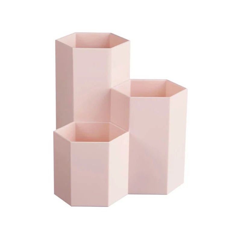 Pink Креативный японский стиль ручка настольный держатель из шести призм карандаш стенд Органайзер коробка студенческие канцелярские принадлежности подарки школьные офисные принадлежности - Цвет: Pink